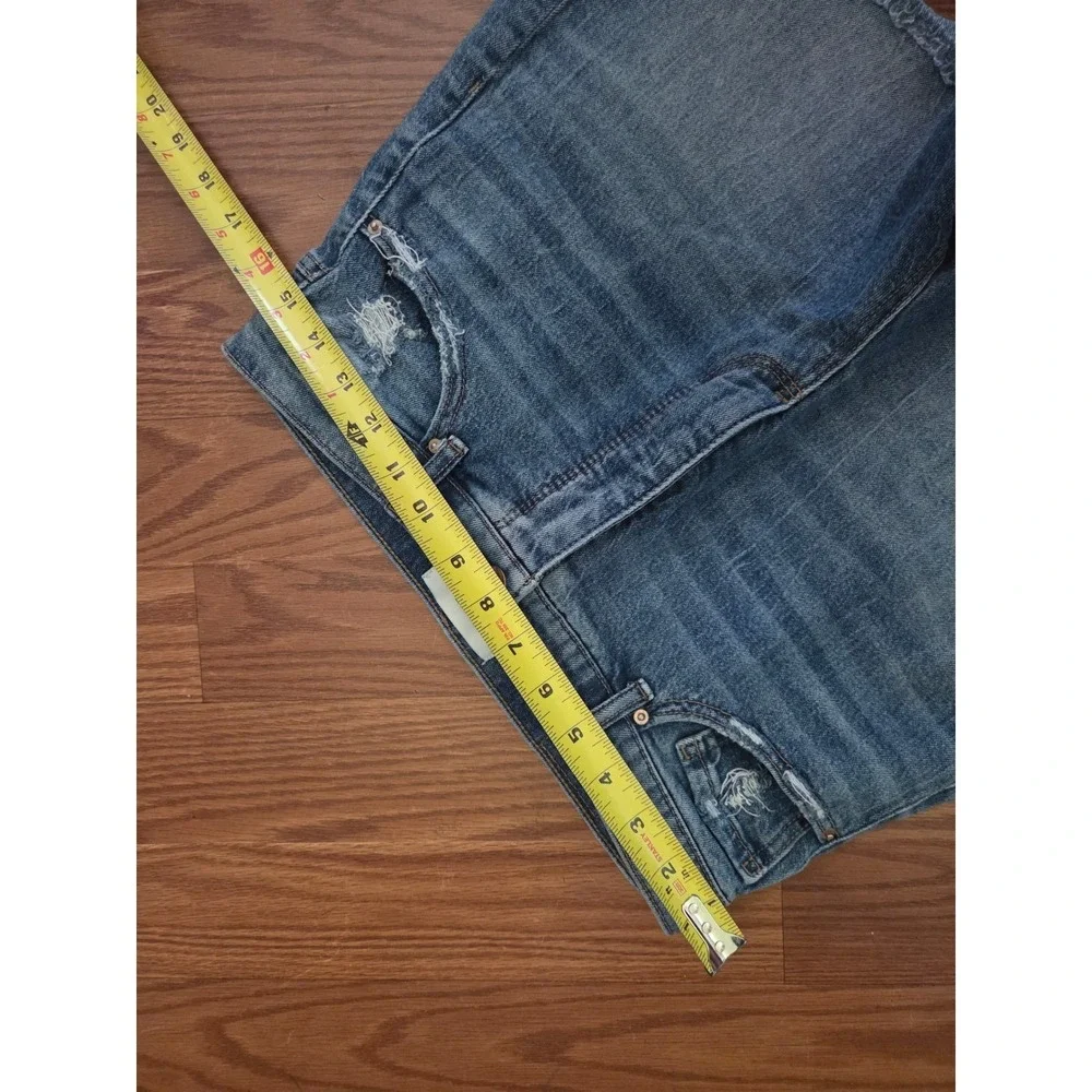 BKE Parker High Rise Distressed Denim Shorts Medium Wash Blue Womens Size 28